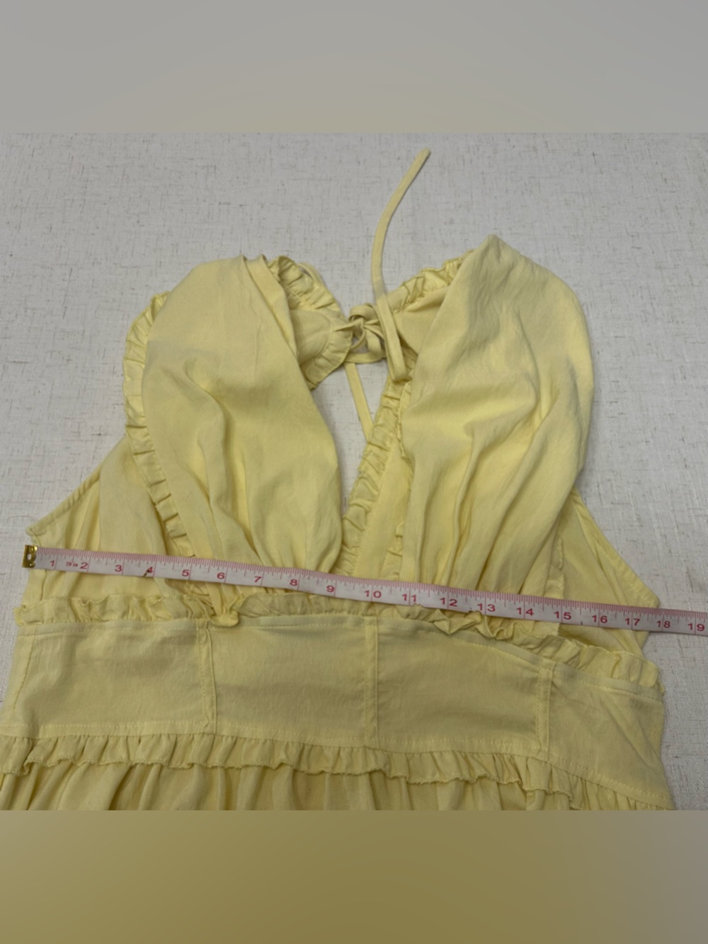 🩷Light Yellow Ruffled Sundress - Picture 4 of 12